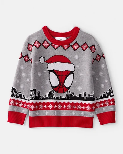 Toddler Boy ©Marvel Spider-Man Long-Sleeve Sweater - Red/Grey