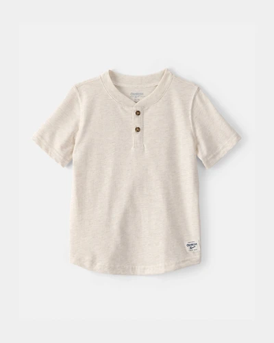 Toddler Boy Short-Sleeve Henley T-Shirt - Cream