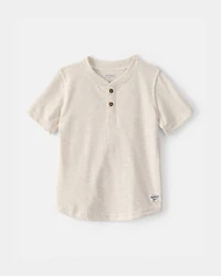 Toddler Boy Short-Sleeve Henley T-Shirt - Cream
