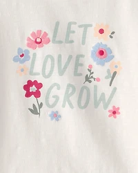 Girls Organic Cotton 'Let Love Grow' Boxy Tee