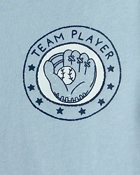 Toddler Boy 'Team Player' Baseball Graphic Tee - Blue