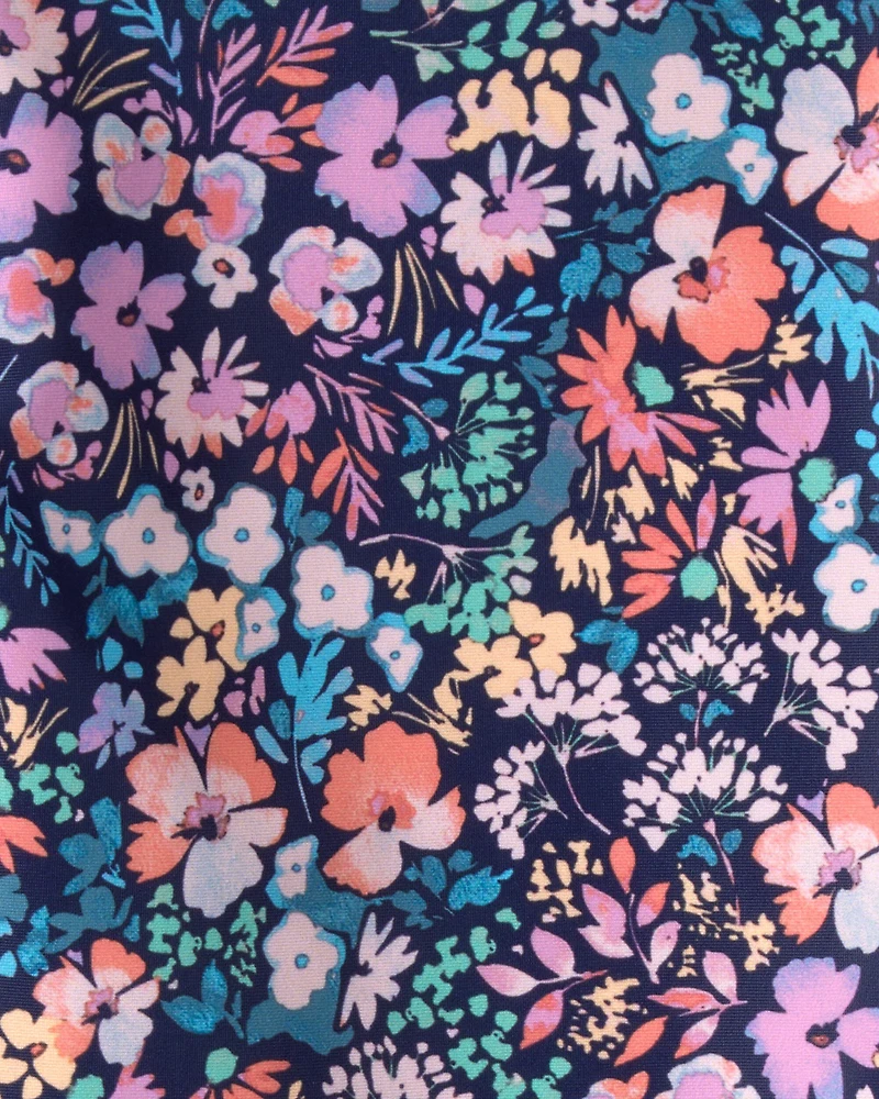 Baby Girl 2-Piece Floral Long-Sleeve Rashguard Swimsuit Set