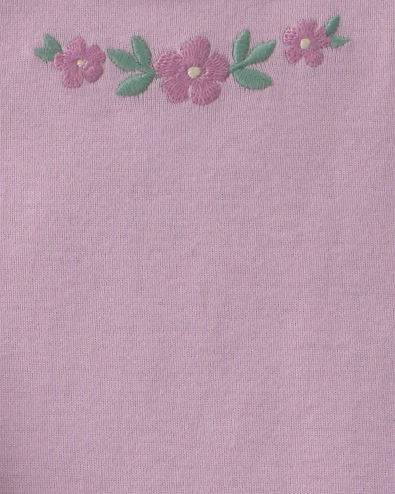 Baby Girl 3-Piece Floral Layering Set - Purple/Ivory