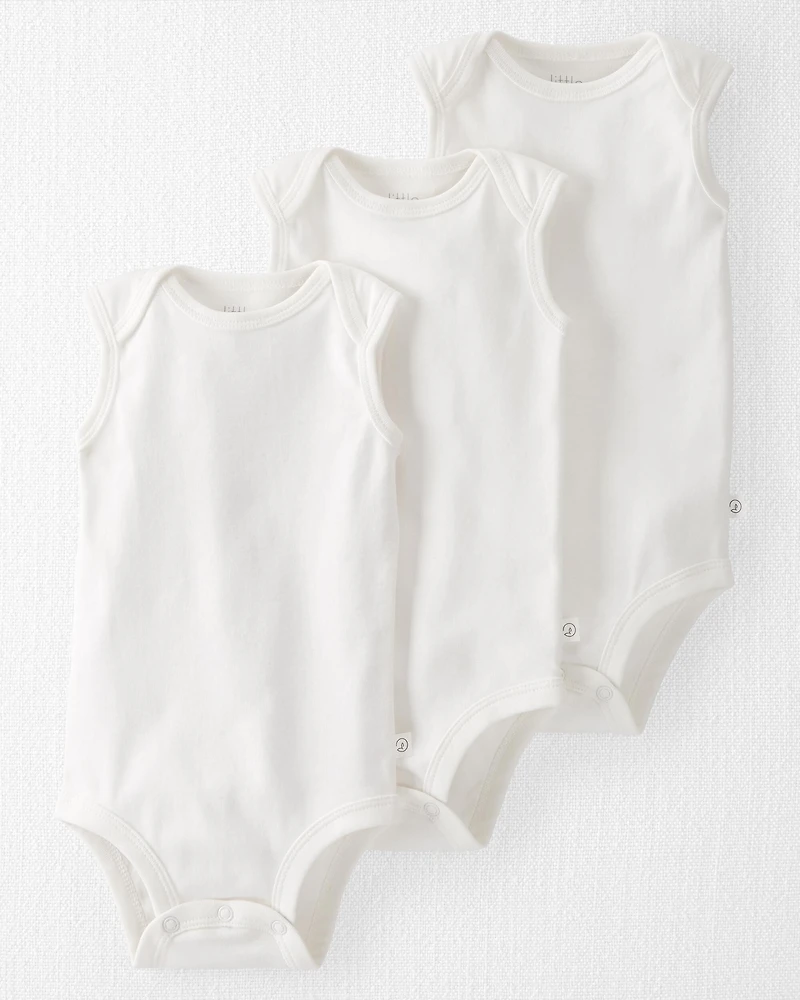 Baby 3-Pack Organic Cotton Rib Bodysuits