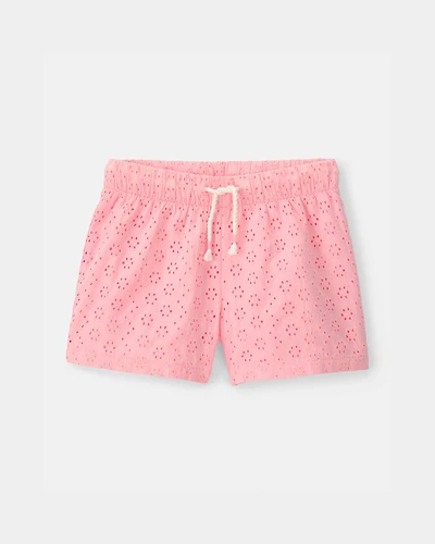 Girls Eyelet Shorts - Pink