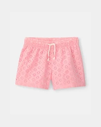 Girls Eyelet Shorts - Pink