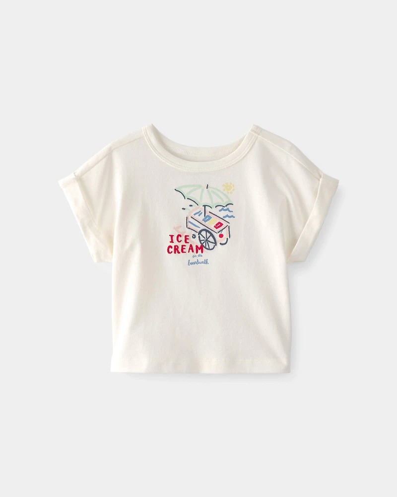 Baby Girl Ice Cream Top - Cream
