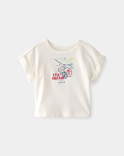 Baby Girl Ice Cream Top - Cream