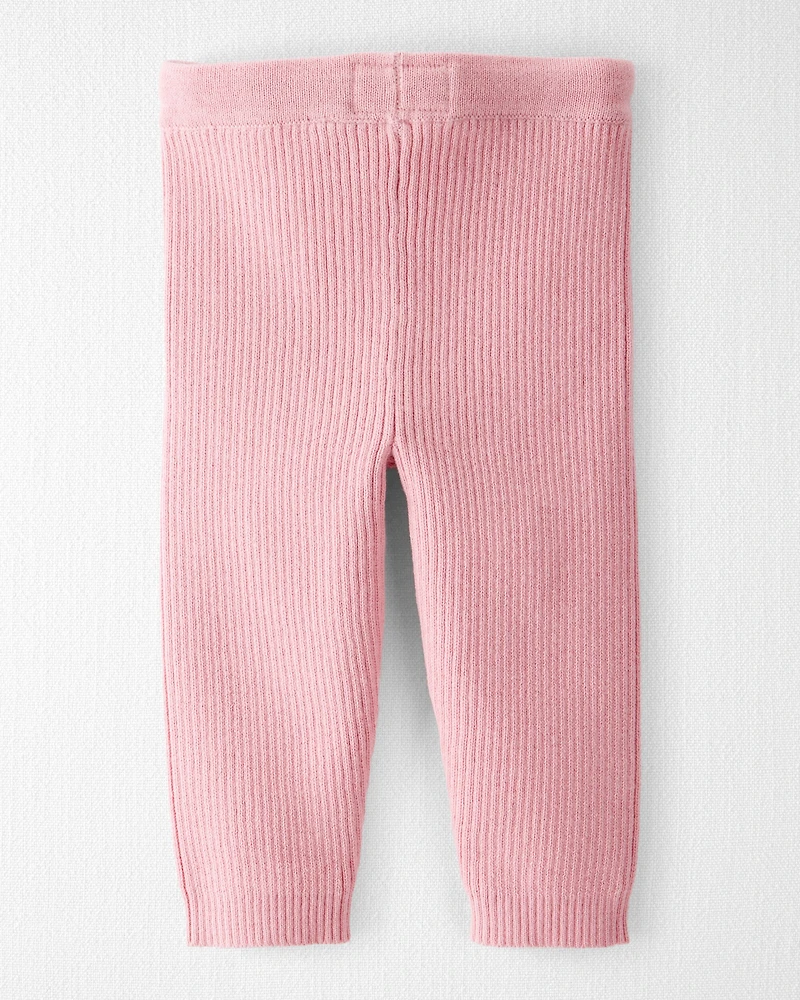 Baby Girl Organic Cotton Sweater Knit Pants