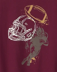 Boys Football Long-Sleeve Graphic Tee - Burgundy