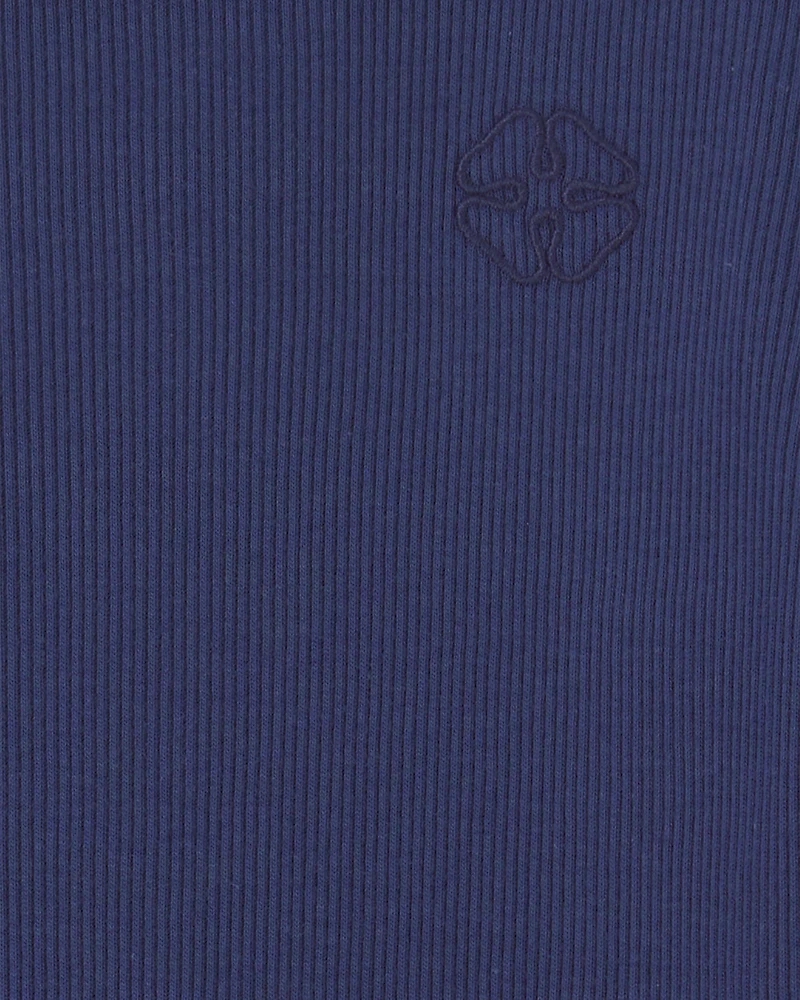 Toddler Girl Long-Sleeve Rib Top - Navy Blue