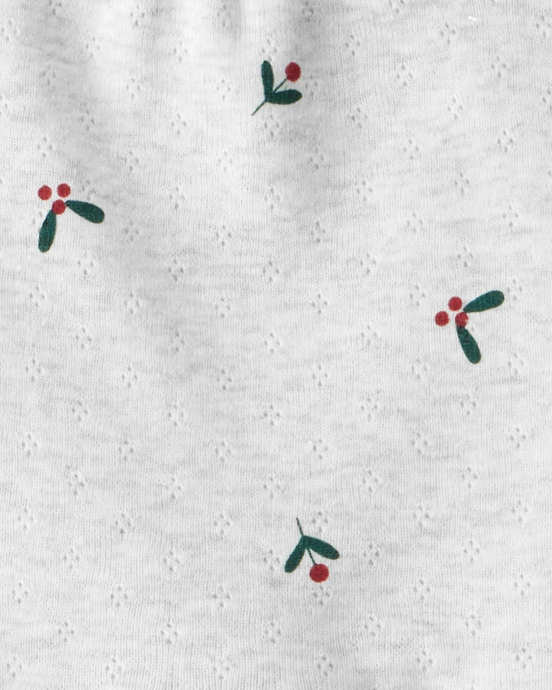 Baby Girl 2-Piece Bow Print Bodysuit & Pant Set - Grey