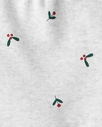 Baby Girl 2-Piece Bow Print Bodysuit & Pant Set - Grey