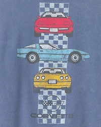 Boys Corvette French Terry Pullover Sweatshirt - Blue
