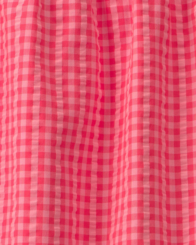 Girls Gingham Tank Top - Pink