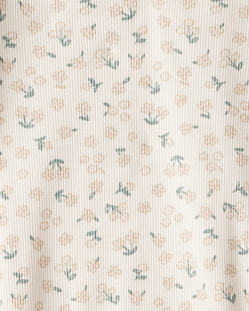 Toddler Girl 2-Pack Floral Cotton Long-Sleeve Top - Ivory/Pink