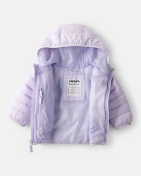 Baby Packable Hooded Puffer Jacket - Purple