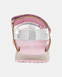 Toddler Light Up Metallic Sandals - Pink/Blue