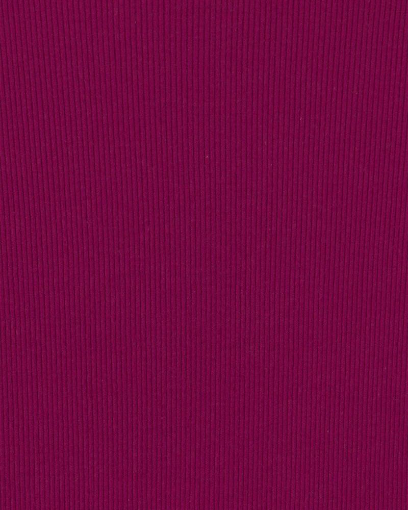Girls Long-Sleeve Ribbed Top - Burgundy
