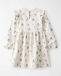 Kid Organic Cotton French Terry Dress in Berry Blossom Print