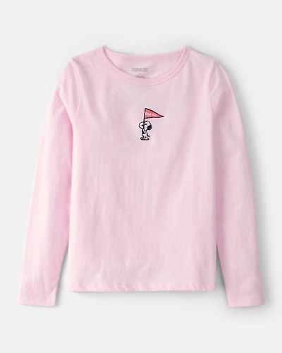 Girls Peanuts Snoopy Long-Sleeve Top - Pink