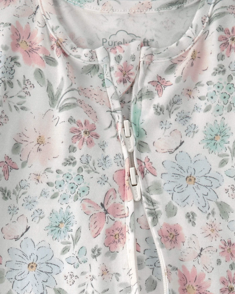 Baby Girl Butterfly Garden 2-Way Zip PurelySoft Sleep & Play Pajama