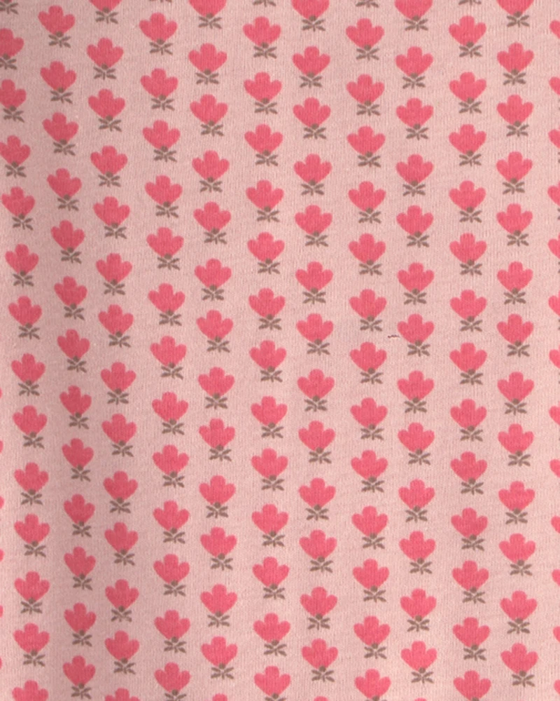 Toddler Girl 2-Piece Organic Cotton Pajamas in Pink Floral