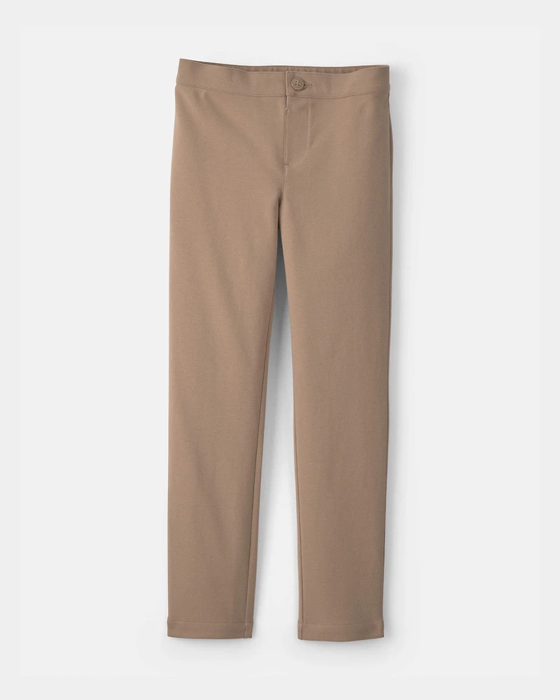 Girls 2-Pack Uniform Ponte Skinny Pants - Khaki