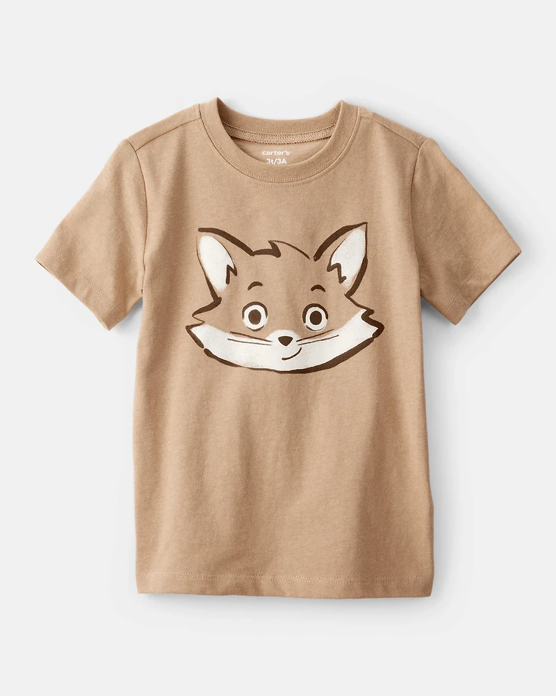 Toddler Fox Short-Sleeve Graphic Tee - Brown
