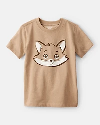 Toddler Fox Short-Sleeve Graphic Tee - Brown