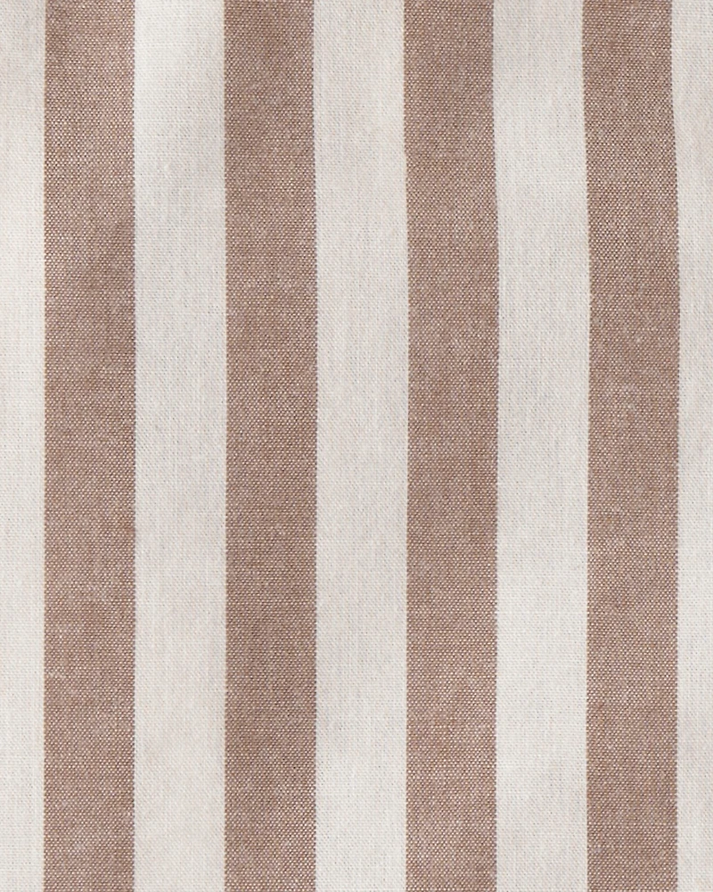 Baby Boy 3-Piece Beach Striped Outfit Set - Brown/White