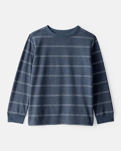 Boys Striped Long-Sleeve Tee - Navy