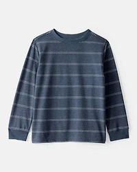 Boys Striped Long-Sleeve Tee - Navy