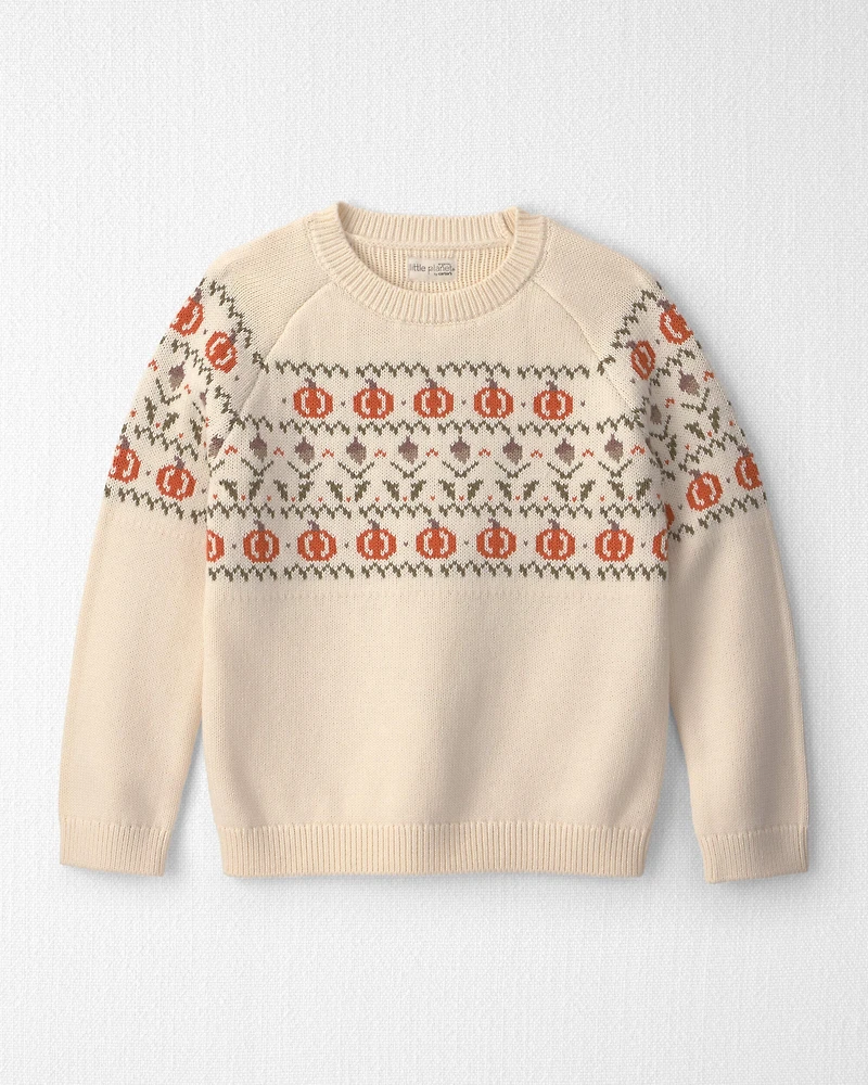 Kids Organic Cotton Fair Isle Sweater Knit Pullover