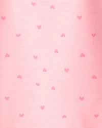 Girls Heart Floral Loose Fit Loose Fit Night Gown - Pink