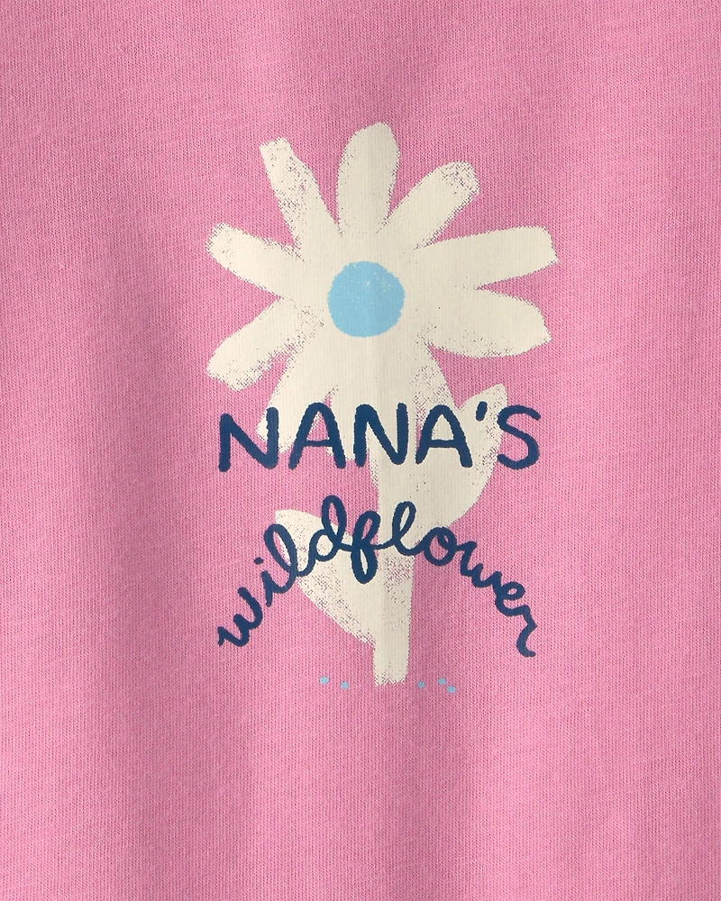 Baby Girl 'Nana's Wildflower' Graphic Bodysuit - Pink