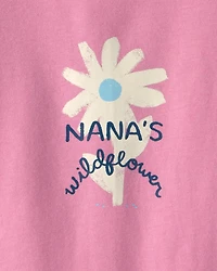 Baby Girl 'Nana's Wildflower' Graphic Bodysuit - Pink