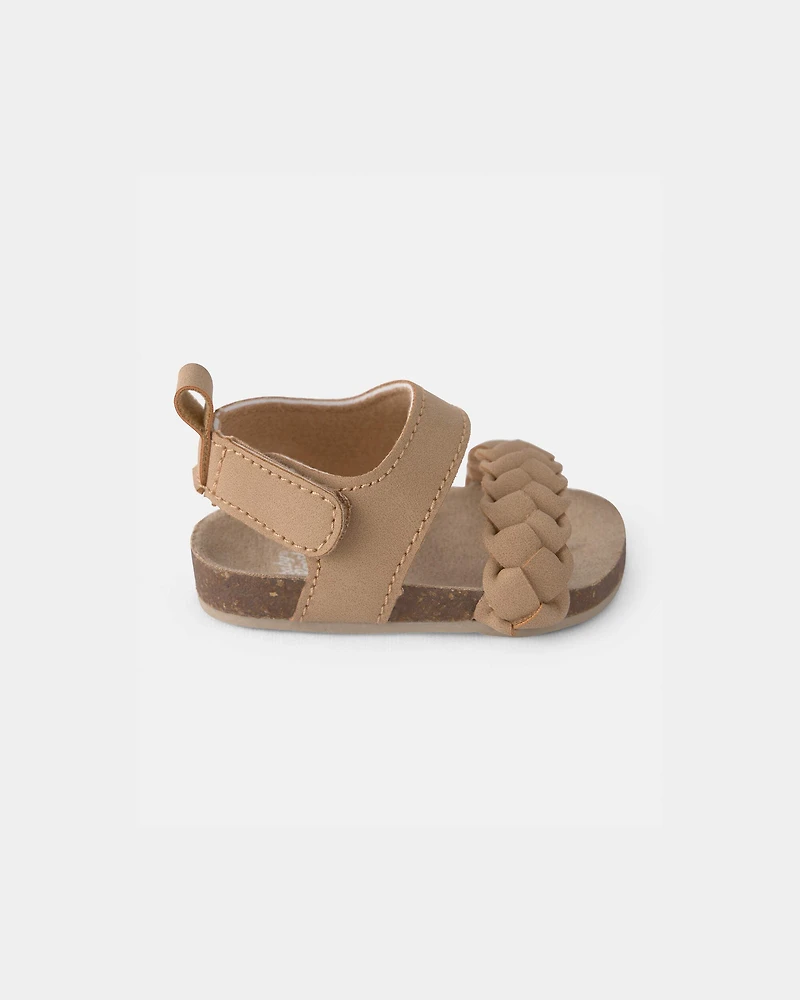 Baby Girl Braided Sandals - Brown