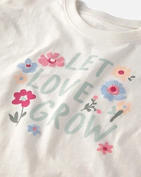 Girls Organic Cotton 'Let Love Grow' Boxy Tee