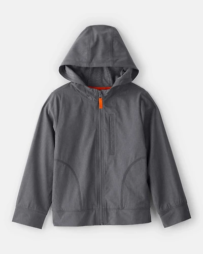 Boys Active Hooded Zip-Up Jacket - Grey