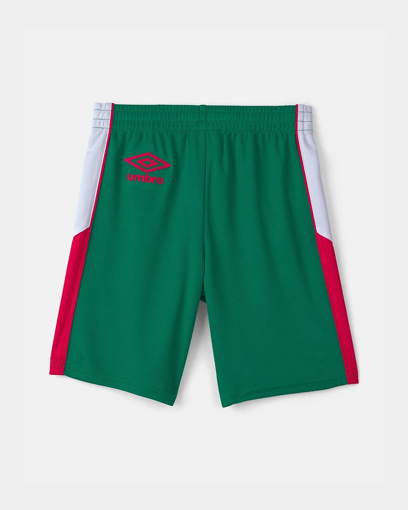 Kids Umbro Mexico Mesh Soccer Shorts - Green/White/Red