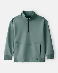 Boys 2-Piece Quarter-Zip Pullover & Active Joggers Set - Green