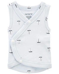 Baby Boy Preemie Sailboat Tank - Blue