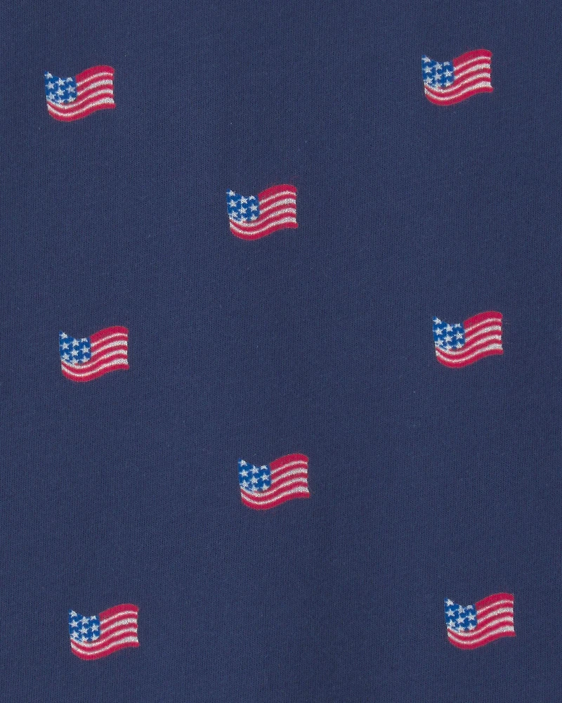 Boys American Flag Graphic Tank - Navy Blue