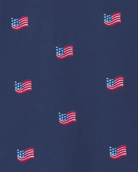 Boys American Flag Graphic Tank - Navy Blue