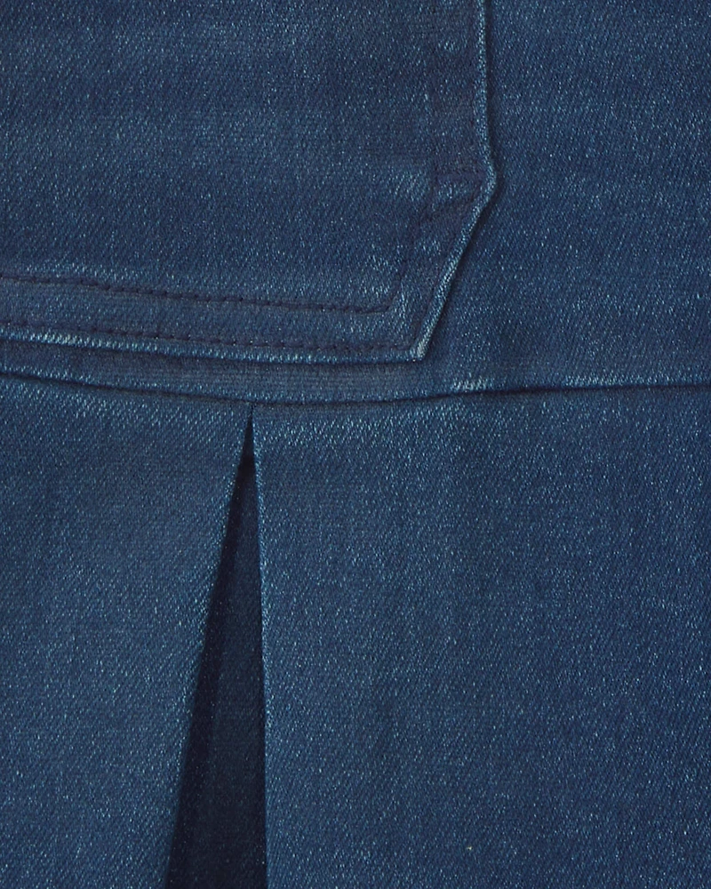 Girls Chambray Denim Skirt - Dark Wash