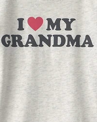 Toddler 'I Love My Grandma' Heart Graphic Tee - Grey