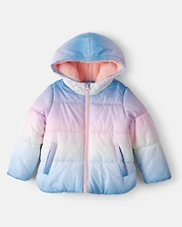 Toddler Girl Ombre Hooded Puffer Jacket