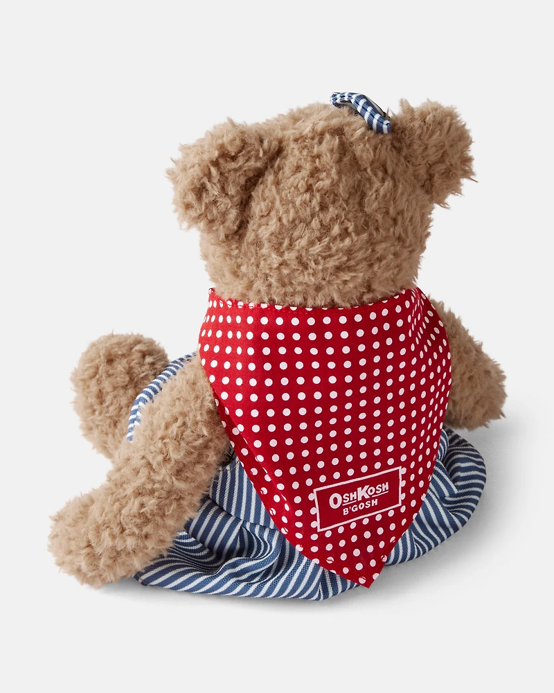 'Tosh B'gosh' Bear Plush with Hickory Stripe Skirtall