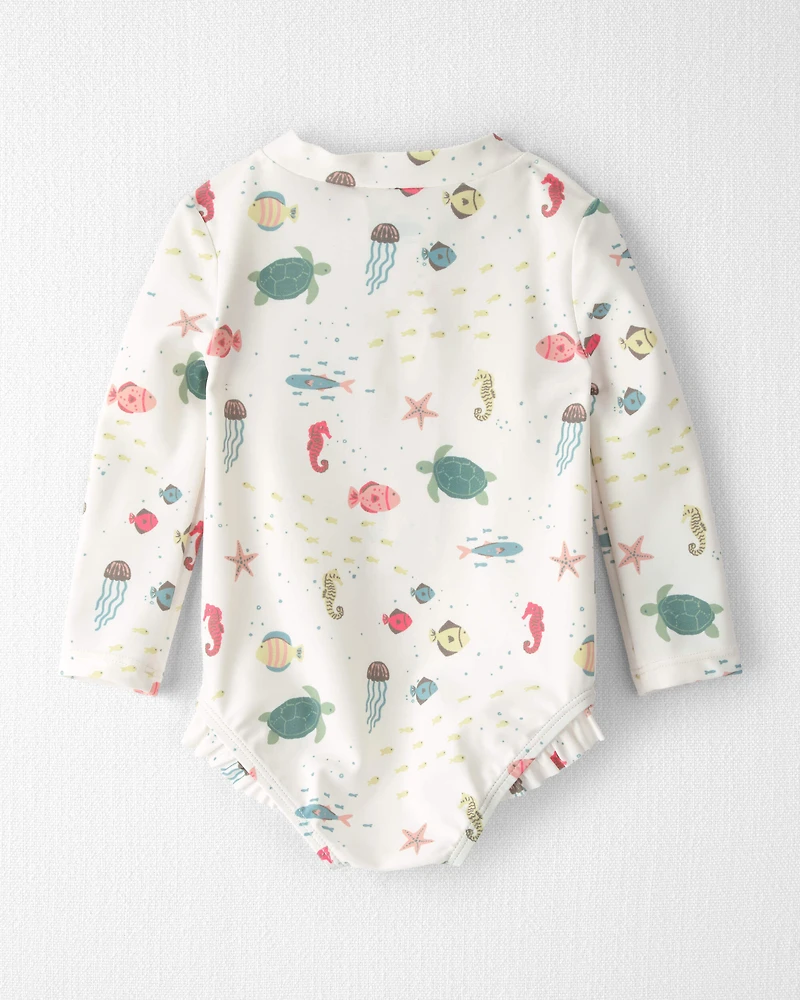 Baby Girl Recycled Rashguard Swimsuit in Under the Sea